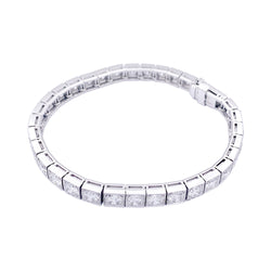 Ligne bracelet in white gold, platinum and diamonds