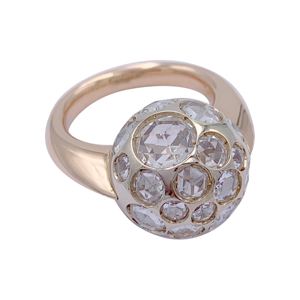 Pomellato ring, "Harem", gold and rock crystal