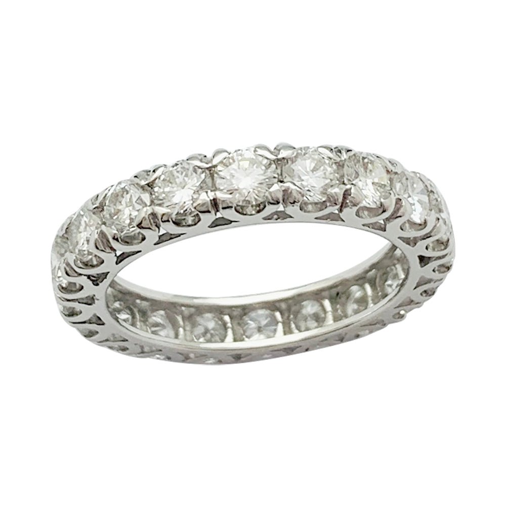 Alliance américaine en or blanc et diamants - Castafiore