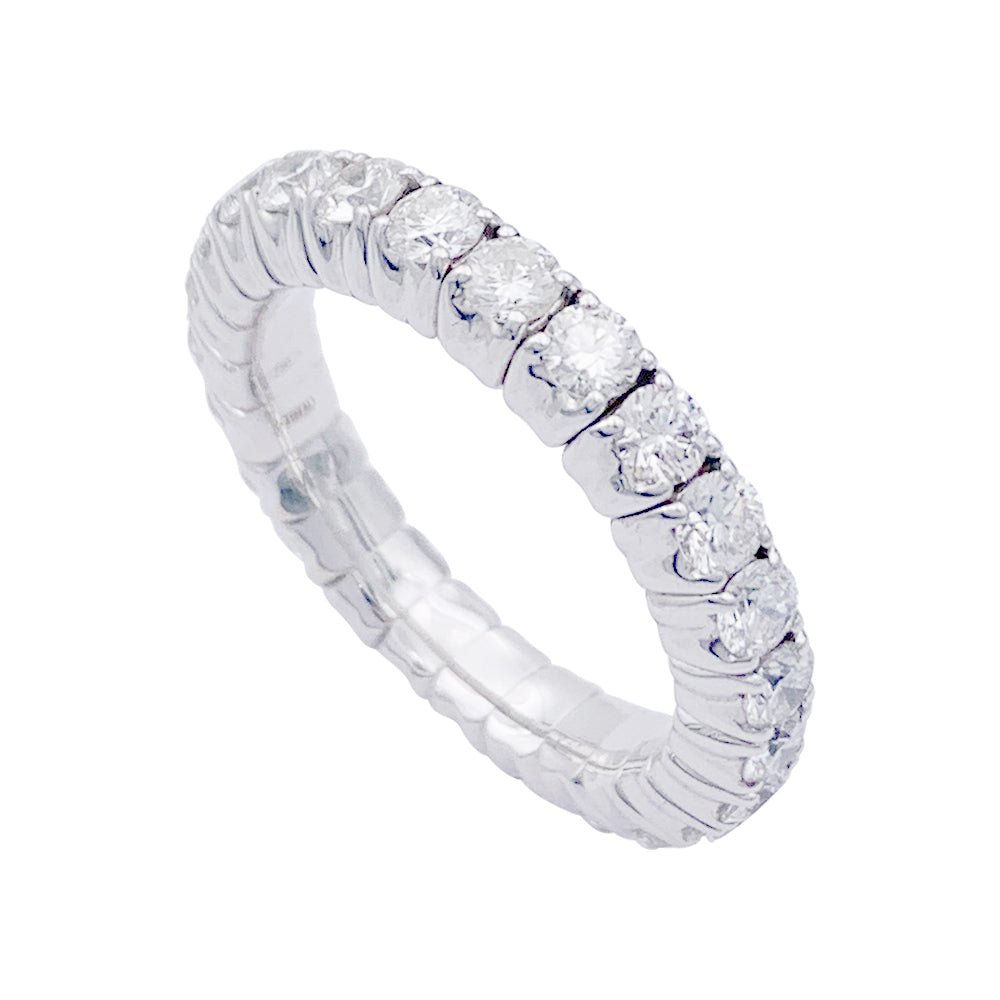 Alliance américaine en or blanc et diamants - Castafiore