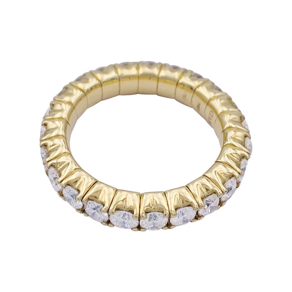 Alliance américaine en or jaune et diamants. - Castafiore