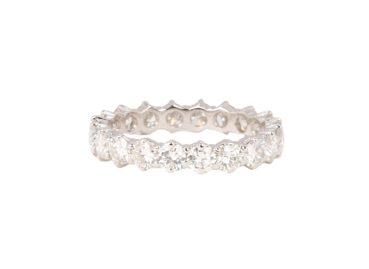 Alliance américaine vintage en or blanc et diamants - Castafiore