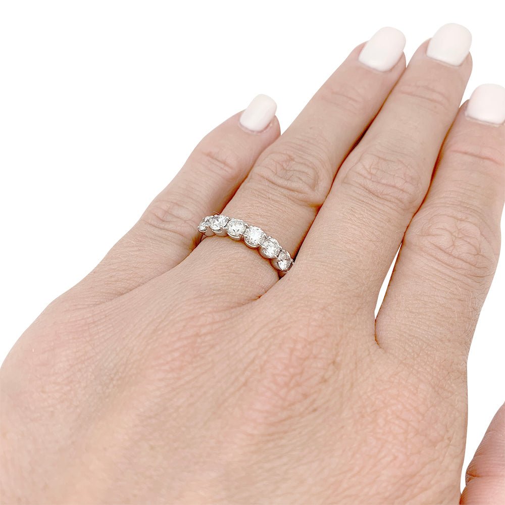 Alliance demi-tour or blanc, diamants - Castafiore