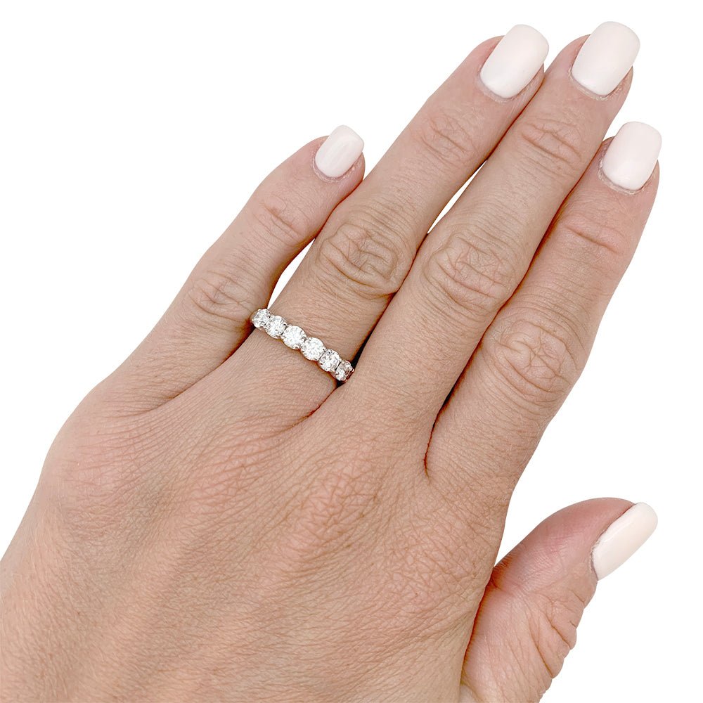 Alliance demi-tour or blanc, diamants - Castafiore