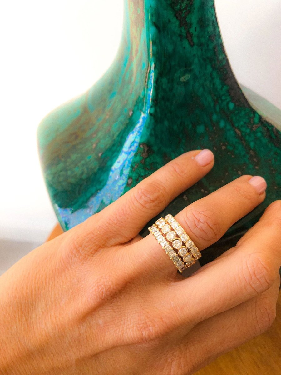 Alliance en diamants taille brillant or jaune - Castafiore