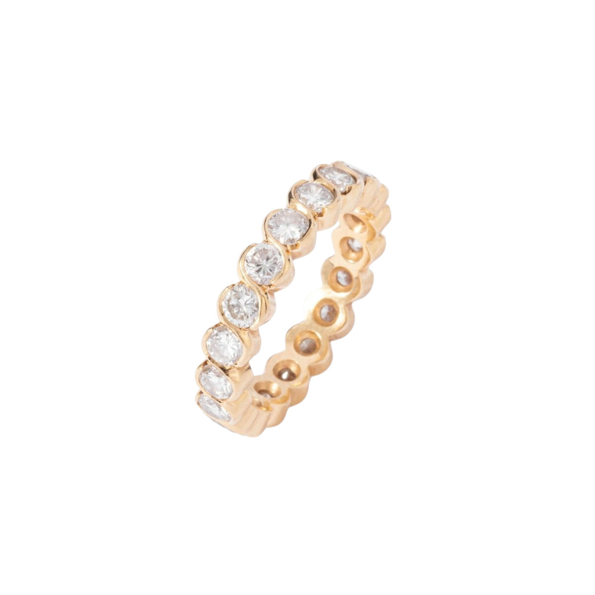 Alliance en diamants taille brillant or jaune - Castafiore
