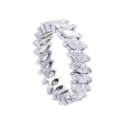 Alliance platine et diamants navettes - Castafiore