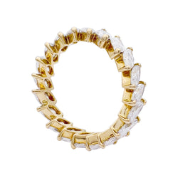 Alliance tour complet or jaune et diamants navettes. - Castafiore