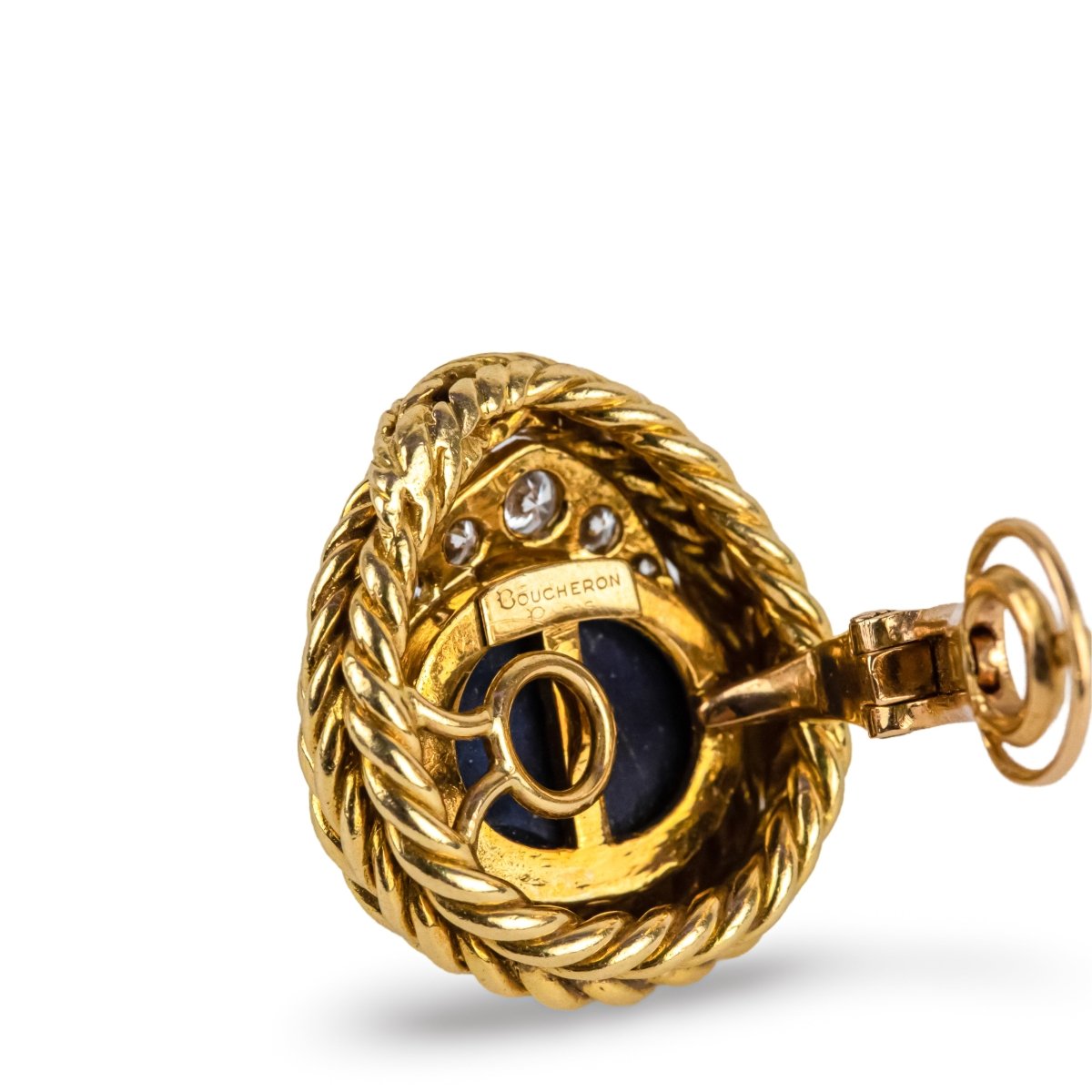 AVANT-PREMIÈRE - Boucles d'oreilles Clip BOUCHERON en or jaune, lapis-lazuli et diamants - Castafiore