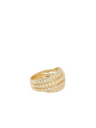 Bague 4 corps en or jaune et diamants - Castafiore