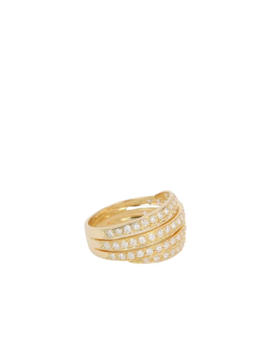 Bague 4 corps en or jaune et diamants - Castafiore