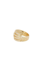 Bague 4 corps en or jaune et diamants - Castafiore