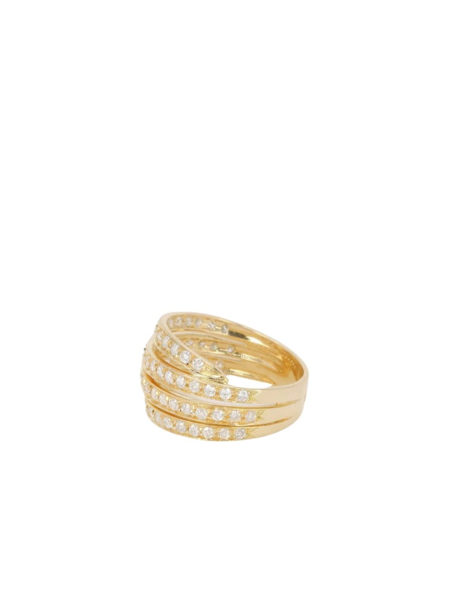 Bague 4 corps en or jaune et diamants - Castafiore