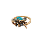 Bague Abeille en or jaune, argent ,turquoise et diamants. - Castafiore