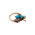 Bague Abeille en or jaune, argent ,turquoise et diamants. - Castafiore