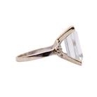 Bague Aigue-Marine rectangle épaulé de diamants sertis sur or blanc - Castafiore