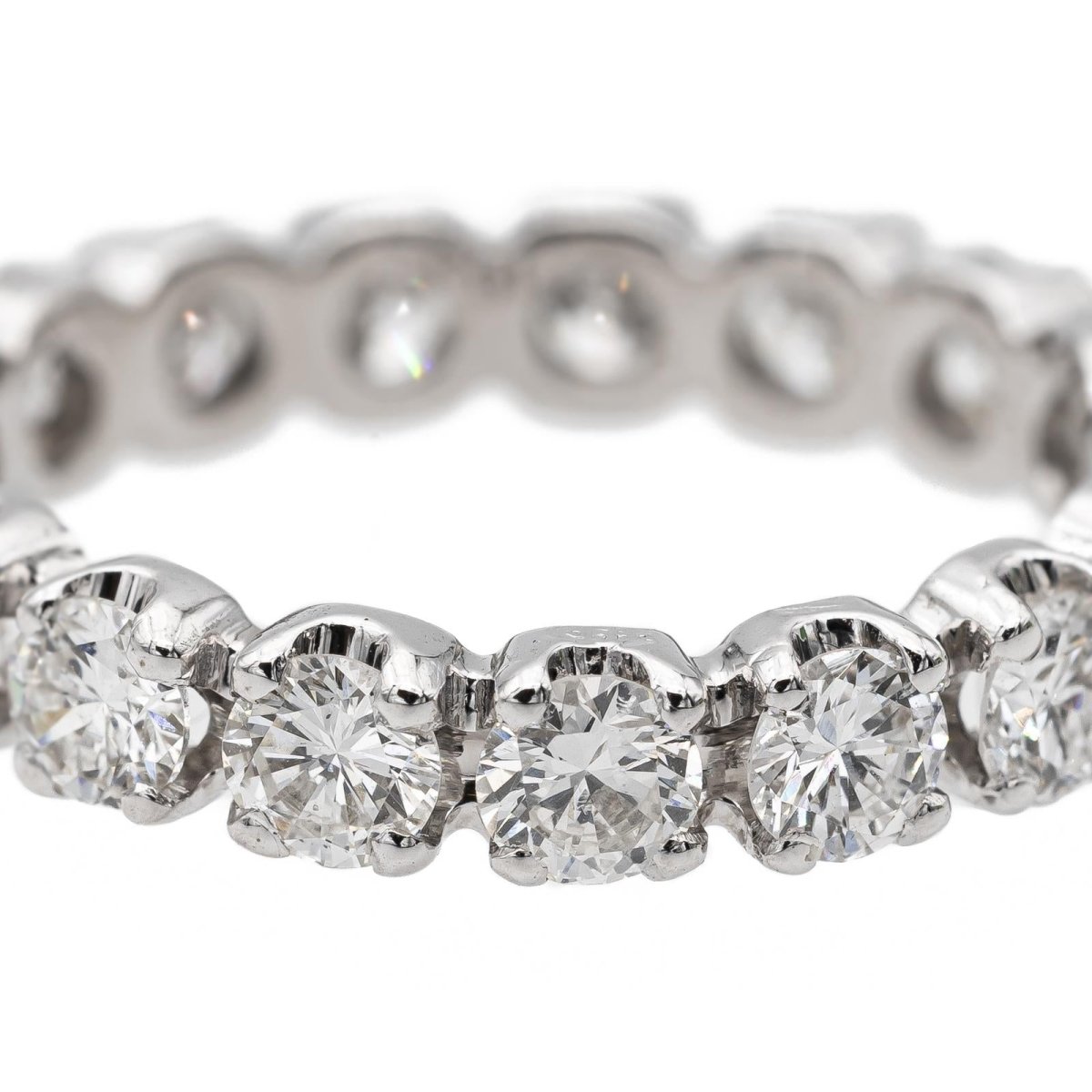 Bague Alliance américaine en or blanc et diamants - Castafiore