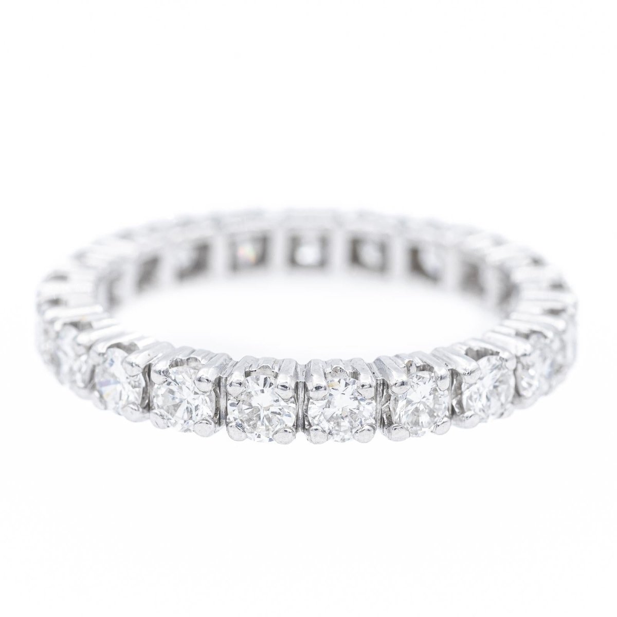 Bague Alliance américaine en or blanc et diamants - Castafiore