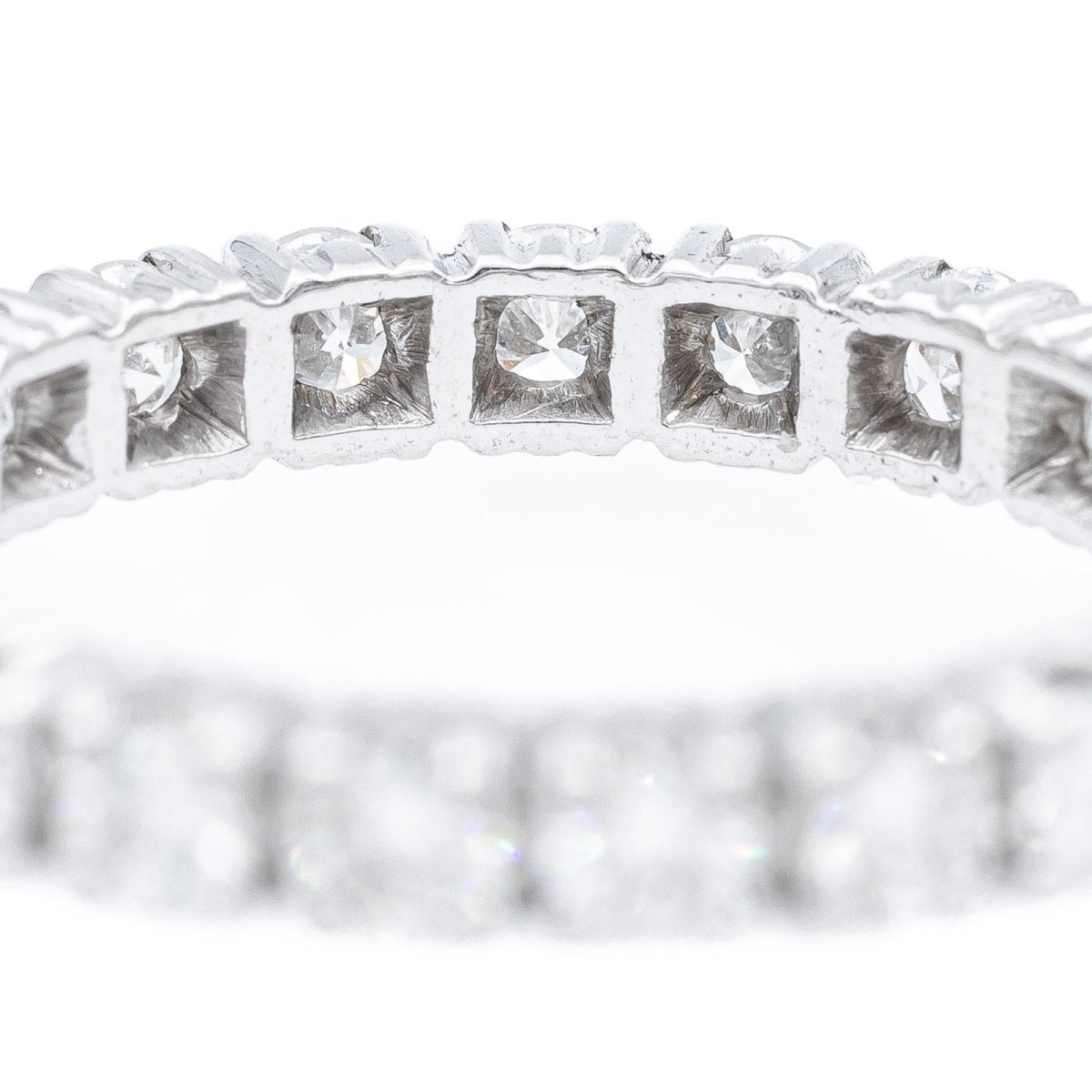 Bague Alliance américaine en or blanc et diamants - Castafiore