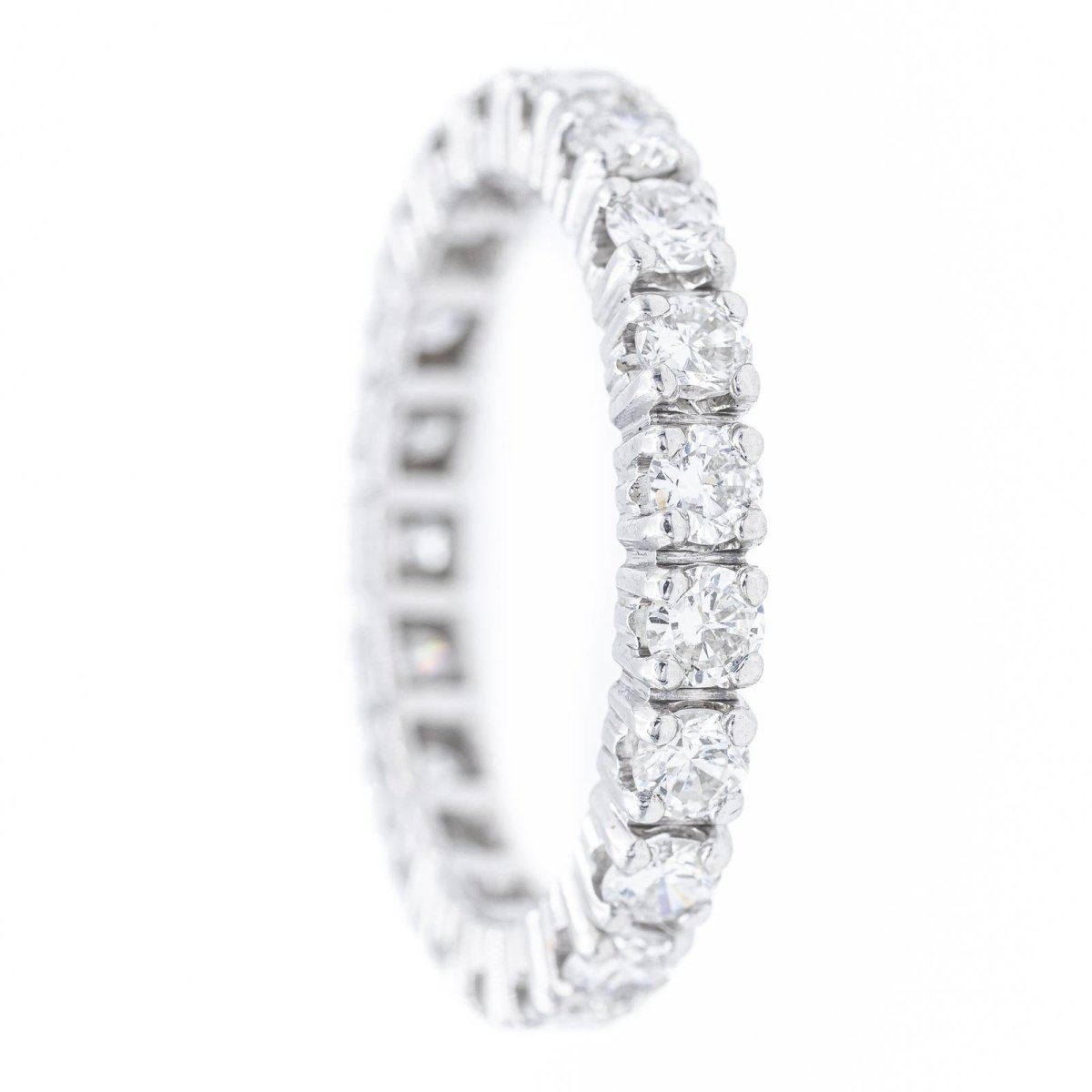 Bague Alliance américaine en or blanc et diamants - Castafiore