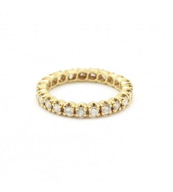 Bague Alliance américaine en or jaune et diamants - Castafiore