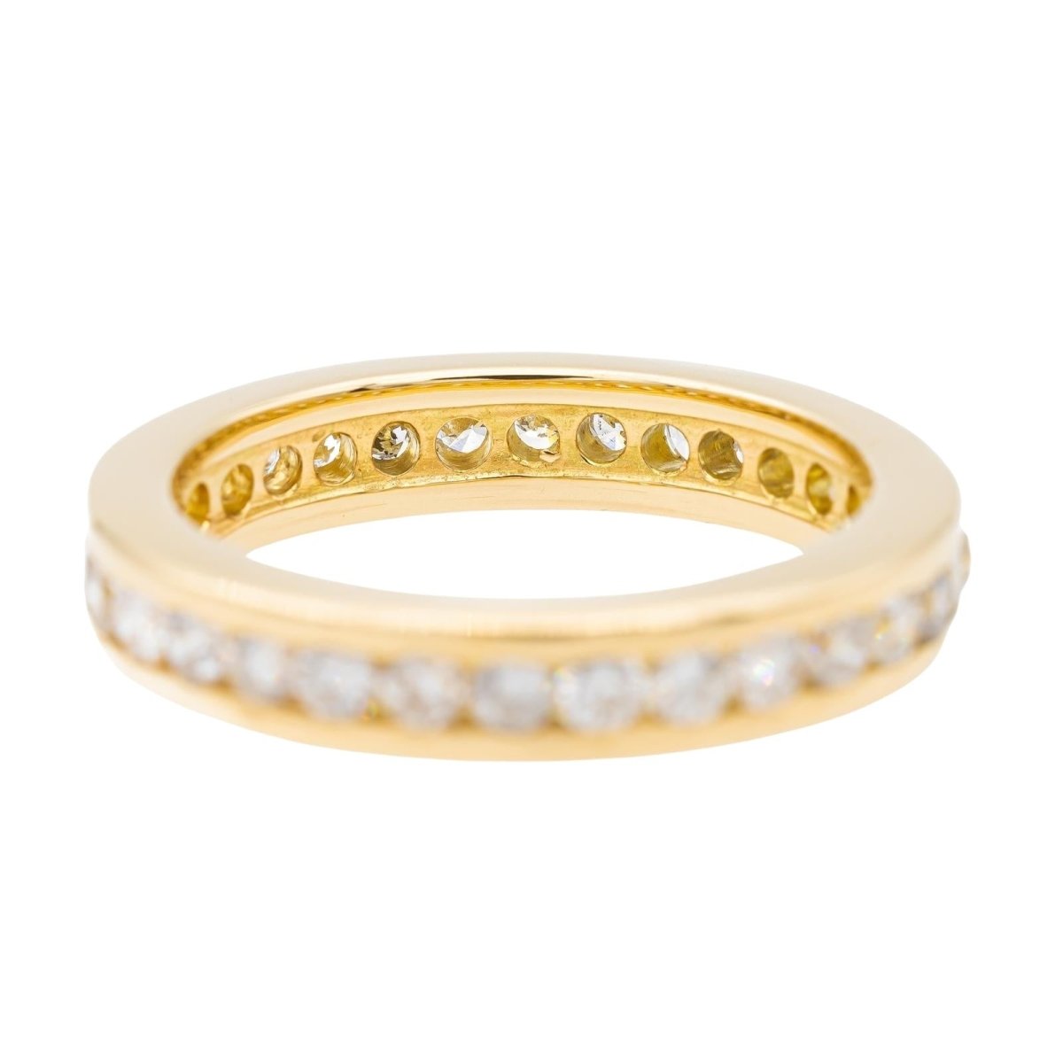 Bague Alliance américaine en or jaune et diamants - Castafiore