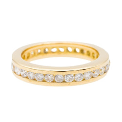 Bague Alliance américaine en or jaune et diamants - Castafiore