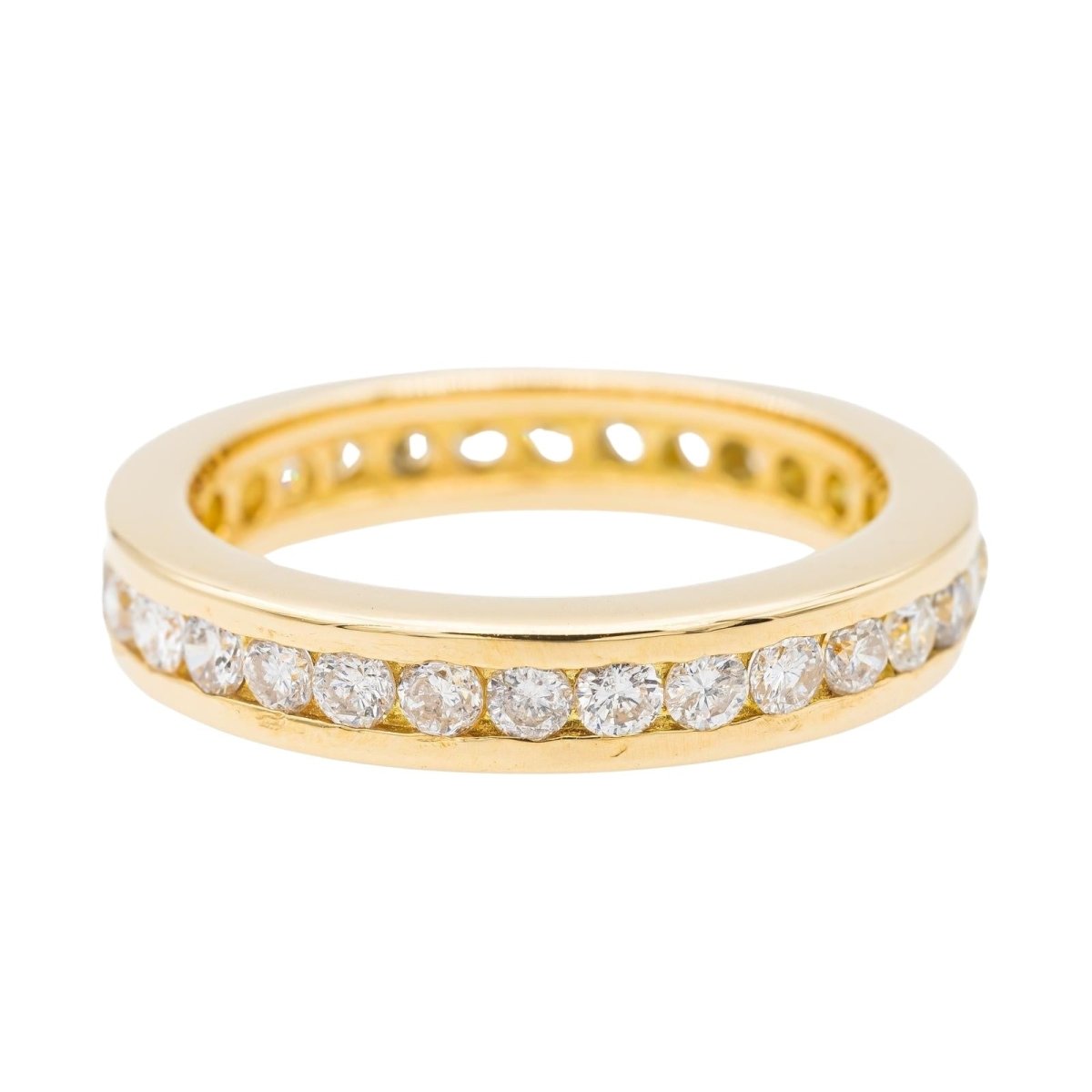 Bague Alliance américaine en or jaune et diamants - Castafiore