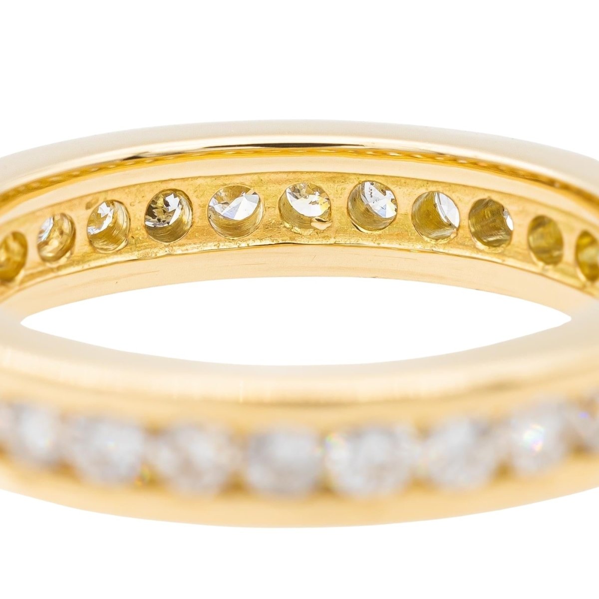 Bague Alliance américaine en or jaune et diamants - Castafiore