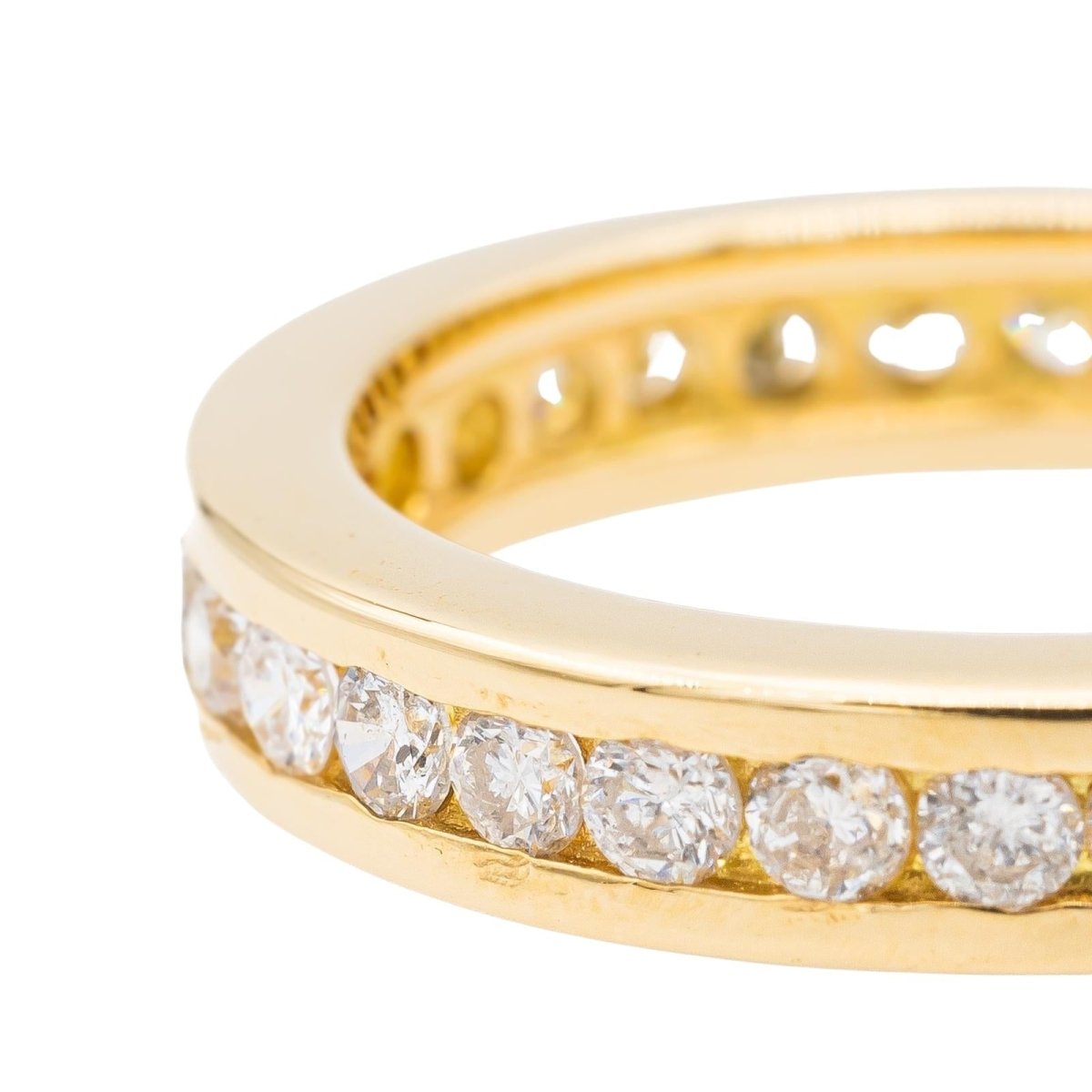 Bague Alliance américaine en or jaune et diamants - Castafiore