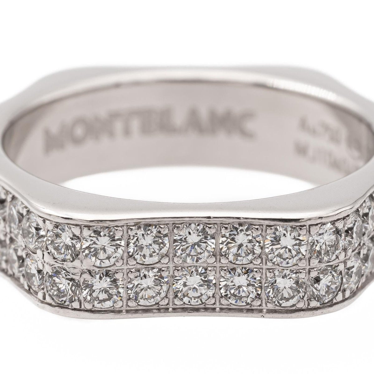 Bague Alliance américaine MONTBLANC "4810" en or blanc et diamants - Castafiore