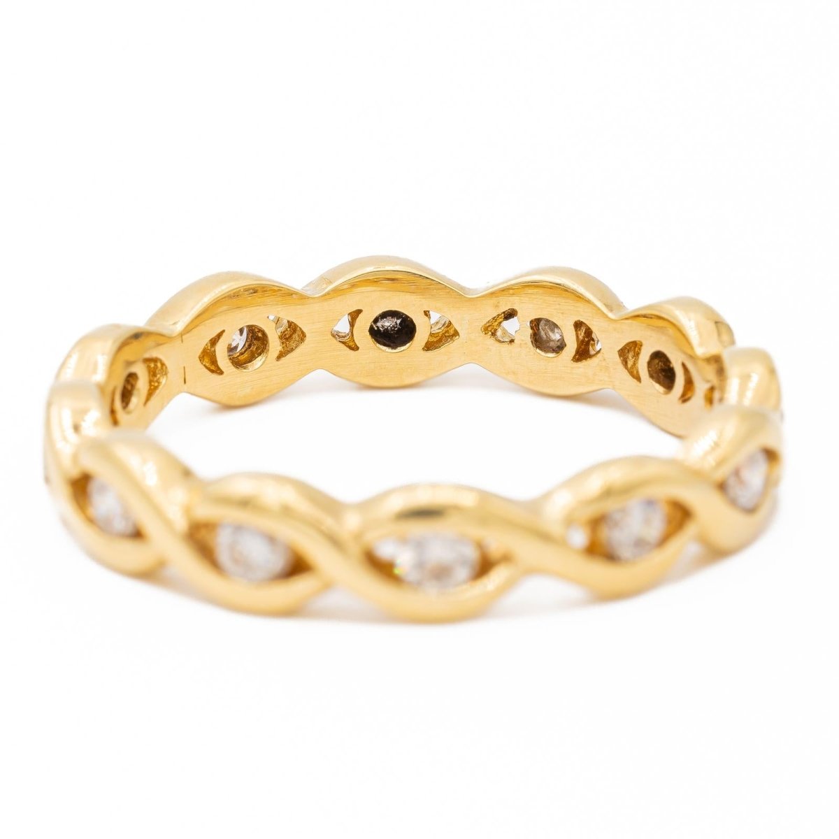 Bague Alliance américaine Or jaune Diamant - Castafiore