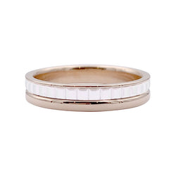 Bague Alliance BOUCHERON "Quatre White Edition" en céramique et or rose - Castafiore