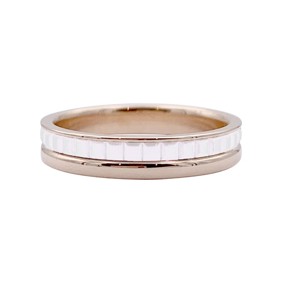 Bague Alliance BOUCHERON "Quatre White Edition" en céramique et or rose - Castafiore