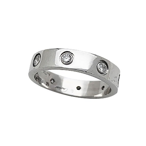 Bague Alliance CARTIER "Love" en or blanc et diamants - Castafiore