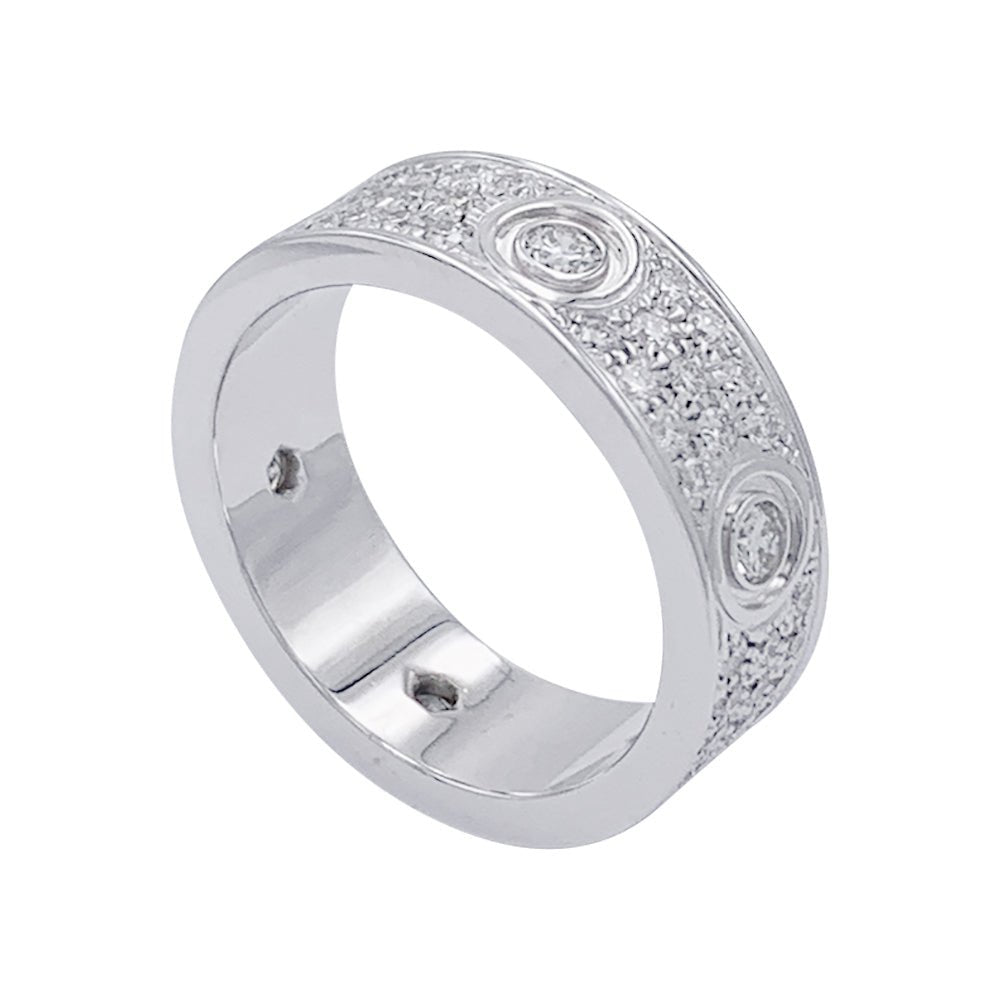 Bague Alliance CARTIER "Love" en or blanc et diamants - Castafiore