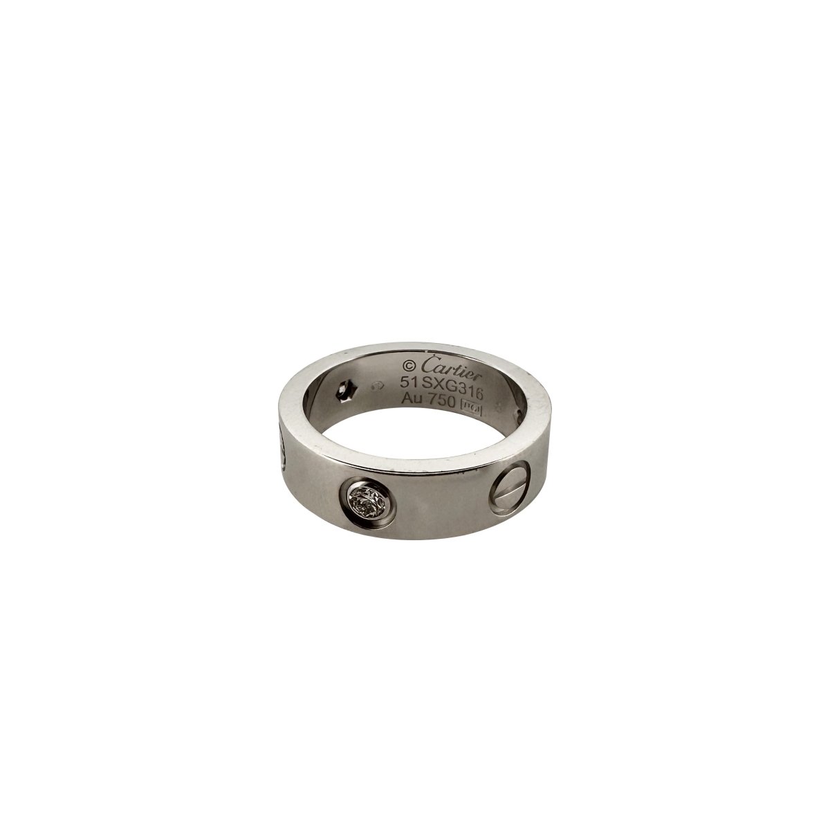 Bague Alliance CARTIER "Love" en or blanc et diamants - Castafiore