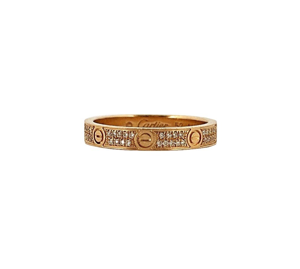 Bague Alliance CARTIER "Mini love" en or jaune et diamants - Castafiore