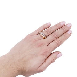 Bague Alliance CARTIER "Trinity" en 3 ors et diamants - Castafiore