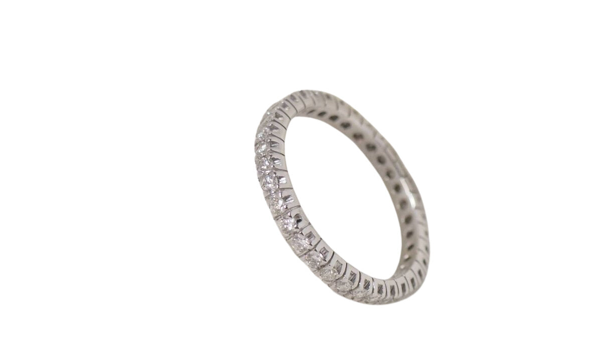 Bague Alliance en or blanc et diamants (0,90carat) - Castafiore