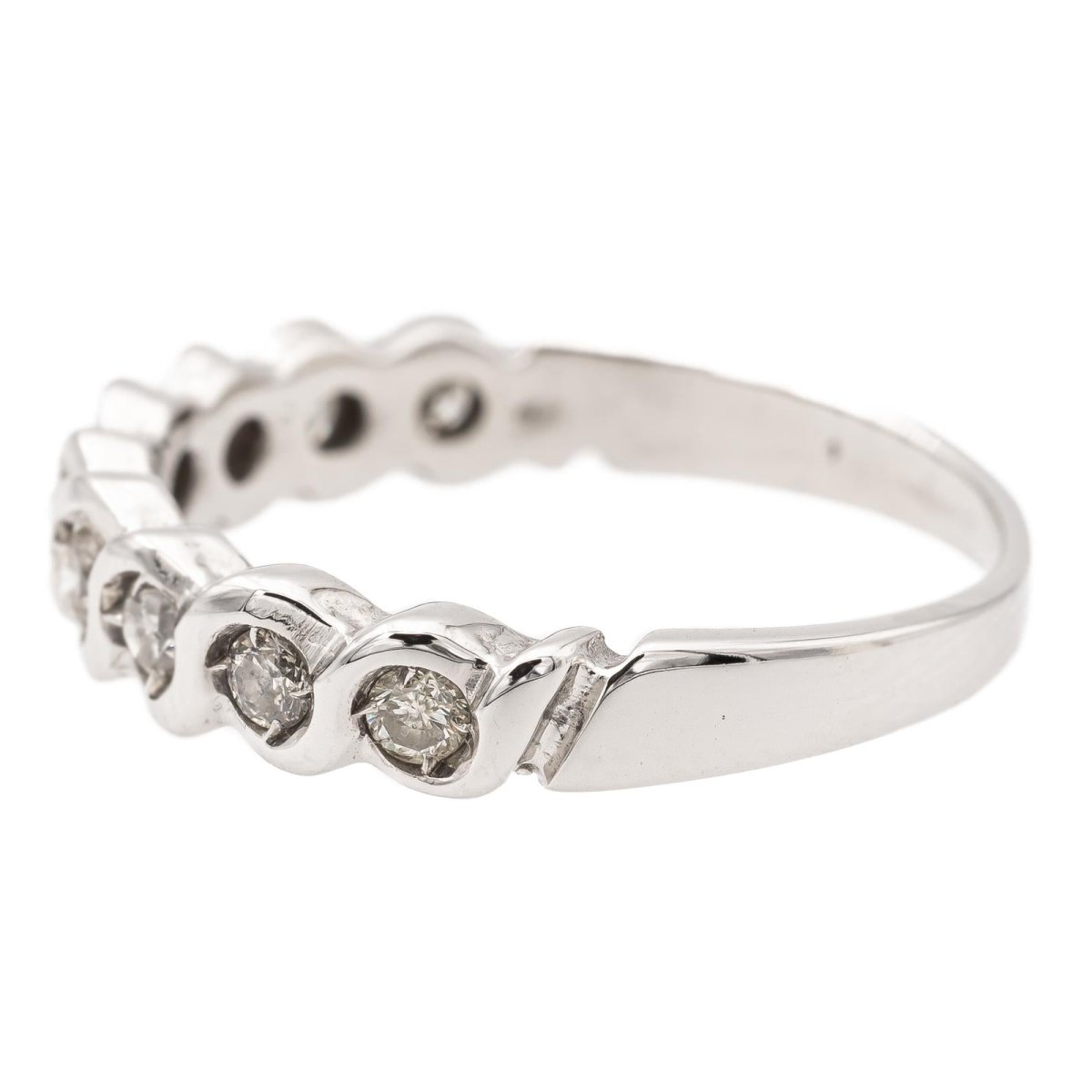 Bague Alliance en or blanc et diamants - Castafiore