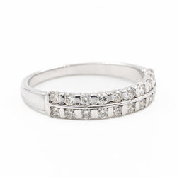 Bague Alliance en or blanc et diamants - Castafiore