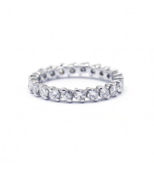Bague Alliance en or blanc et diamants - Castafiore