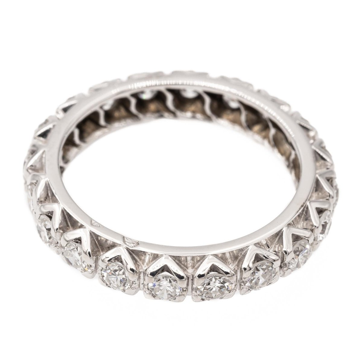 Bague Alliance en or blanc et diamants - Castafiore