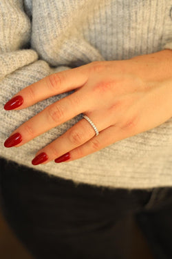 Bague Alliance en or blanc et diamants - Castafiore