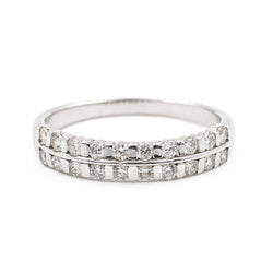 Bague Alliance en or blanc et diamants - Castafiore