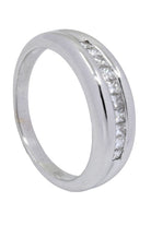 Bague Alliance En Or Blanc Et Diamants - Castafiore