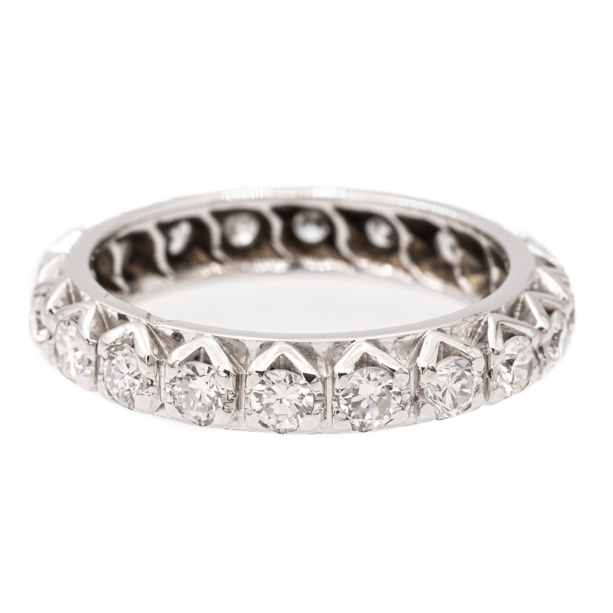 Bague Alliance en or blanc et diamants - Castafiore