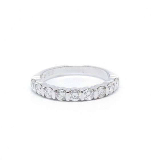 Bague Alliance en or blanc et diamants - Castafiore