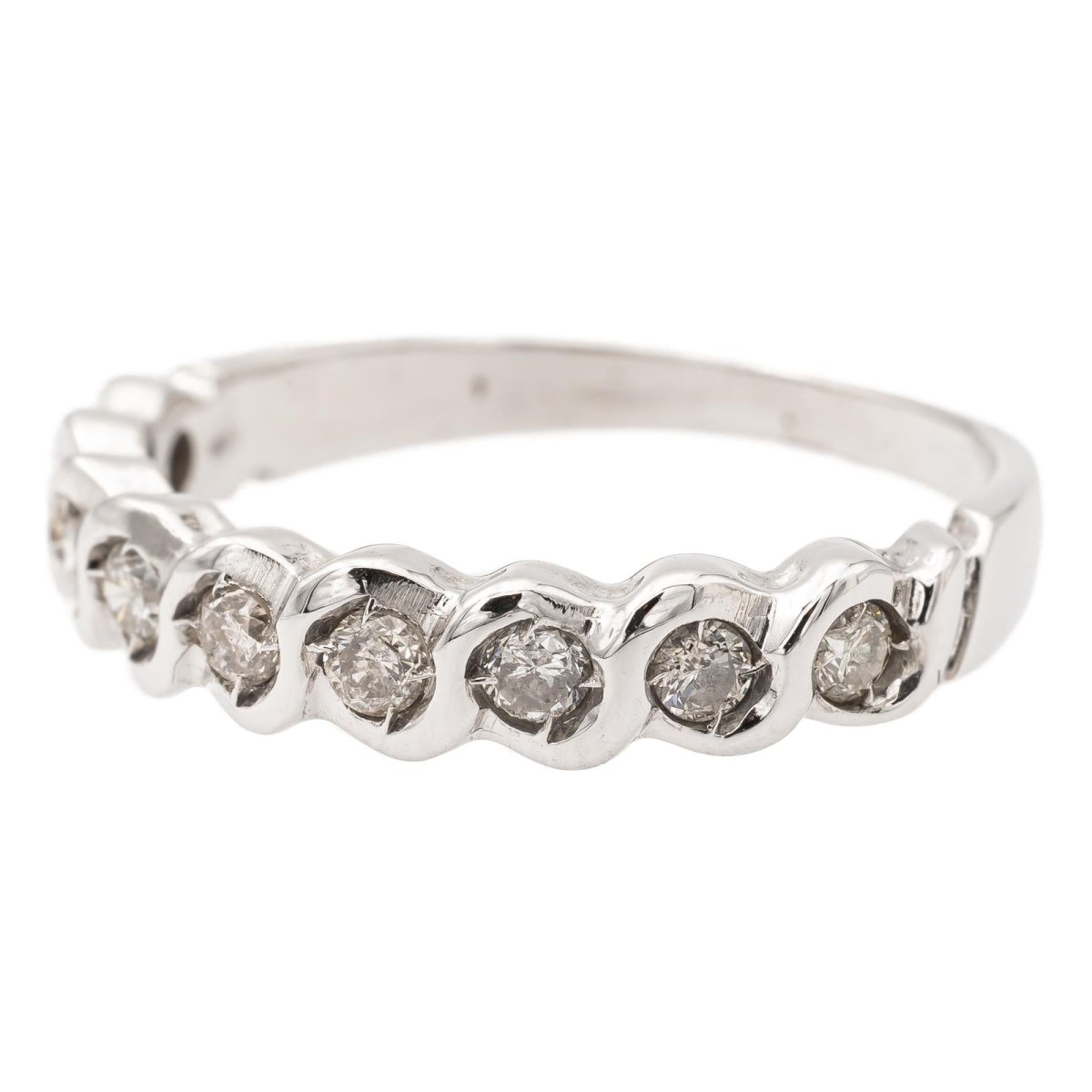 Bague Alliance en or blanc et diamants - Castafiore